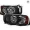 Spec-D Tuning 02-05 Dodge Ram Crystal Housing Headlights Black 2LH-DGP02JM-RS - alternate 1